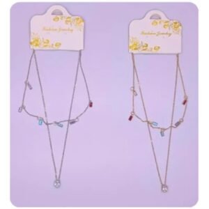 R4505-1-1 - Collar dama diges en fantasia tono dorado y plateado