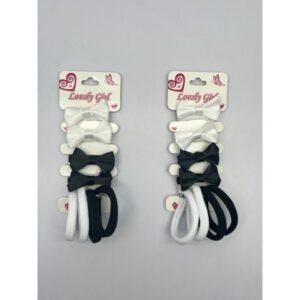 R4620-1-3 - Set coleros de moño y de tela en tonos blanco y negro  liso