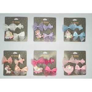 RS4820-2 - Set pinza unicornio x4 piezas tono pastel