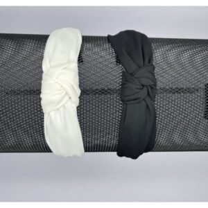 RS5103-3 - Diadema forrada en tela diseño de nudo surtido en colores blanco y negro.