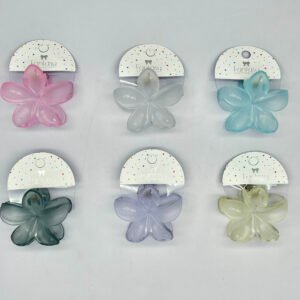 RS5121-46 - Caimán mediano diseño flor hawaiana tonos pastel mate.