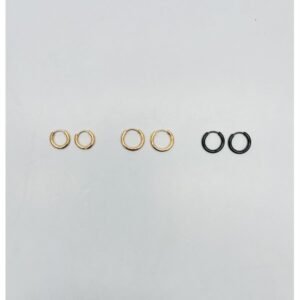 A4909-1 - Candonga tipo hilo, tonos oro rosa y negro 1,0cm,acero inoxidable.