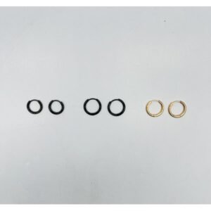 A4909-2 - Candonga tipo hilo, tonos oro rosa y negro 1,5cm,acero inoxidable
