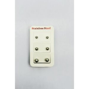 AC5204-12 - Topo balin x3 en tono plateado, acero inoxidable.