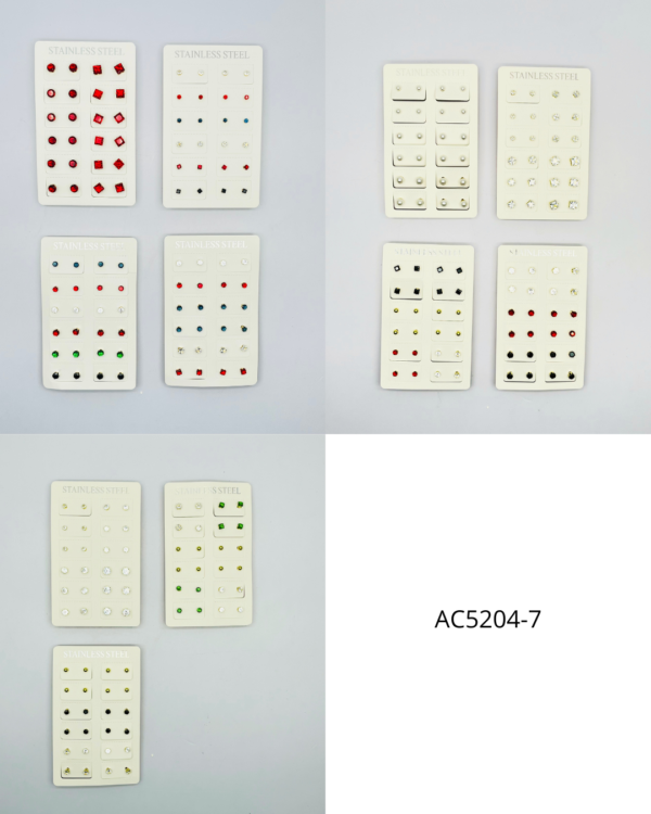 AC5204-7 - Topo zircón surtido en diferentes tonos, acero inoxidable