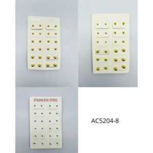 AC5204-8 - Topo balin en tono dorado y plateado, surtido en tamaños, acero inoxidable.