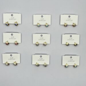 AC5101-18 - Candonga huggies en acero tono dorado con murano